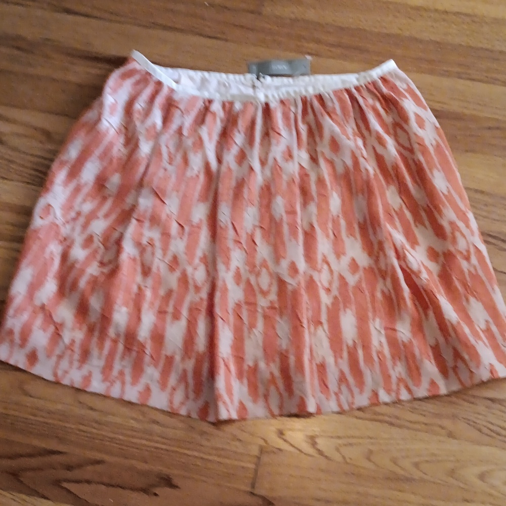 NWT J. Crew Orange and Beige Ikat Textured Skirt 🧡 Size 12